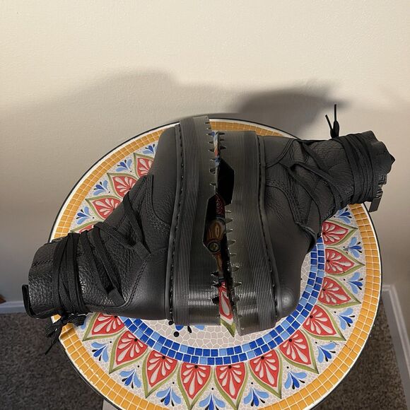 Dr Doc Martens Jarrick II Women's Sz 5 Mono Black Leather Platform Laced Boots - Picture 5 of 9